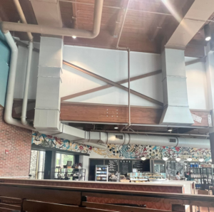 View of a commercial HVAC system with exposed ductwork and vents installed by Major HVAC R Inc in Huntingdon Valley, PA