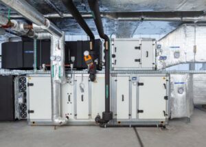 A large commercial HVAC system installation by Rhode Island HVAC Services in Providence, RI.