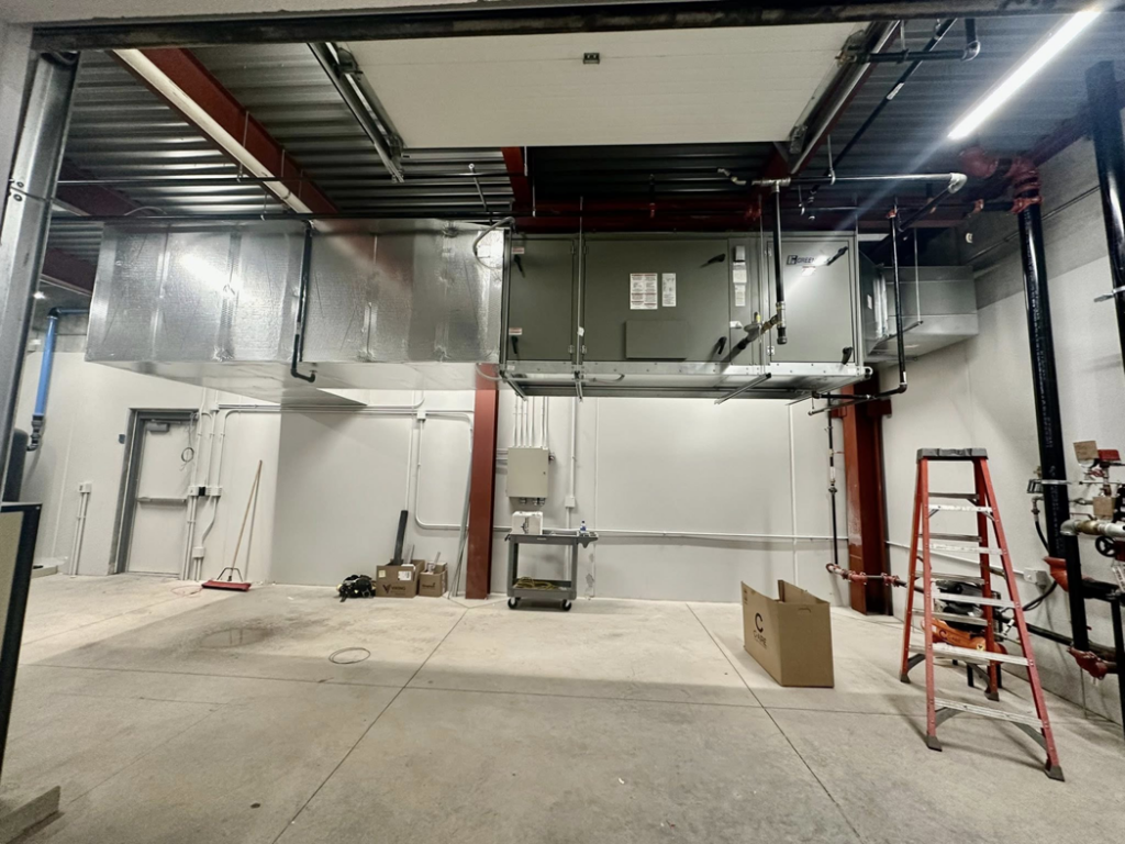 Commercial HVAC unit and extensive ductwork installation by Sheet Metal Solutions, LLC in Duluth, MN.