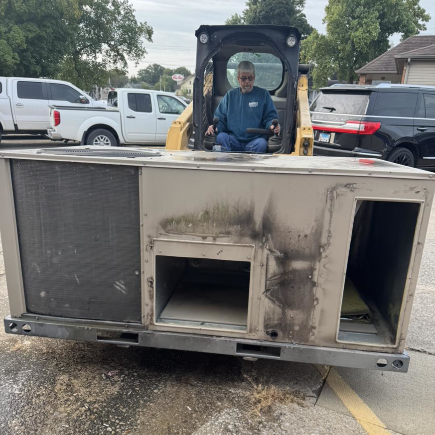 A large commercial HVAC unit being replaced by Brown's Heating & Air Conditioning in Columbia, TN.