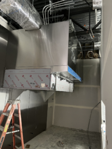 Installation of a commercial kitchen hood and extensive ductwork by Atlas Heating and Air, LLC in Talent, OR
