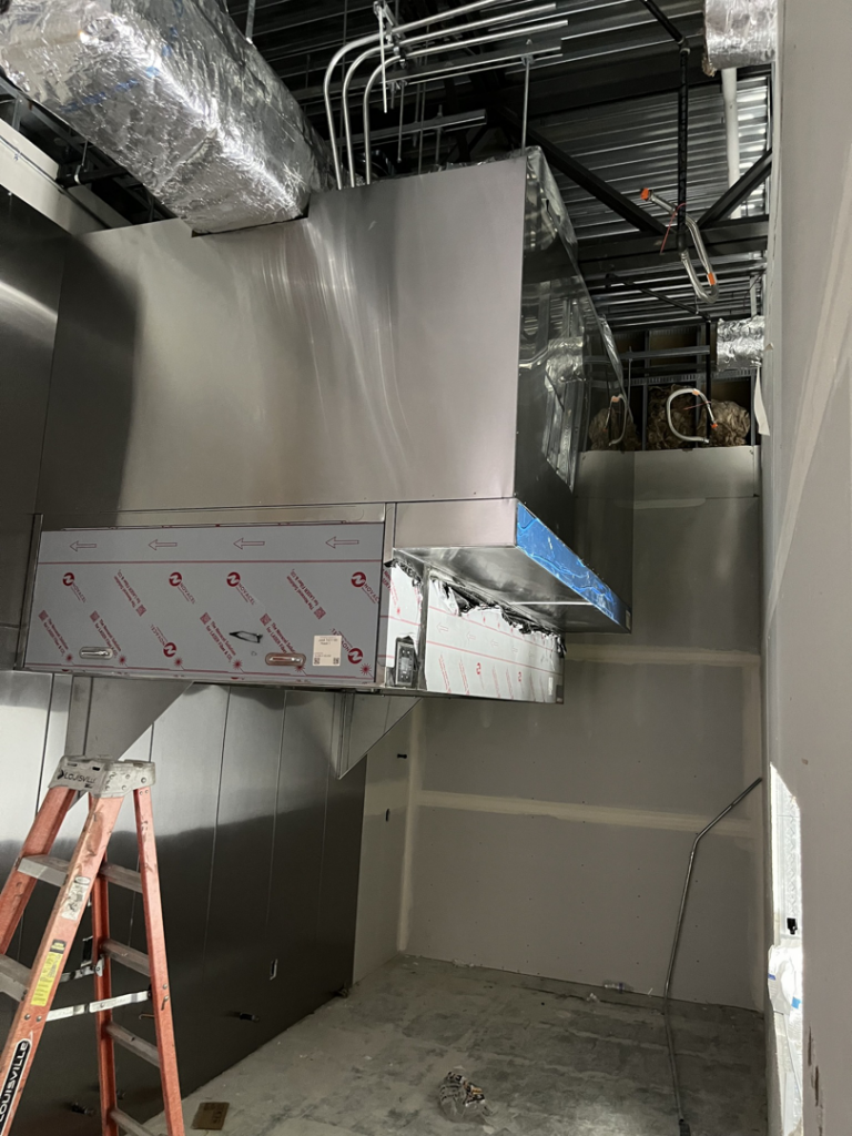 Installation of a commercial kitchen hood and extensive ductwork by Atlas Heating and Air, LLC in Talent, OR