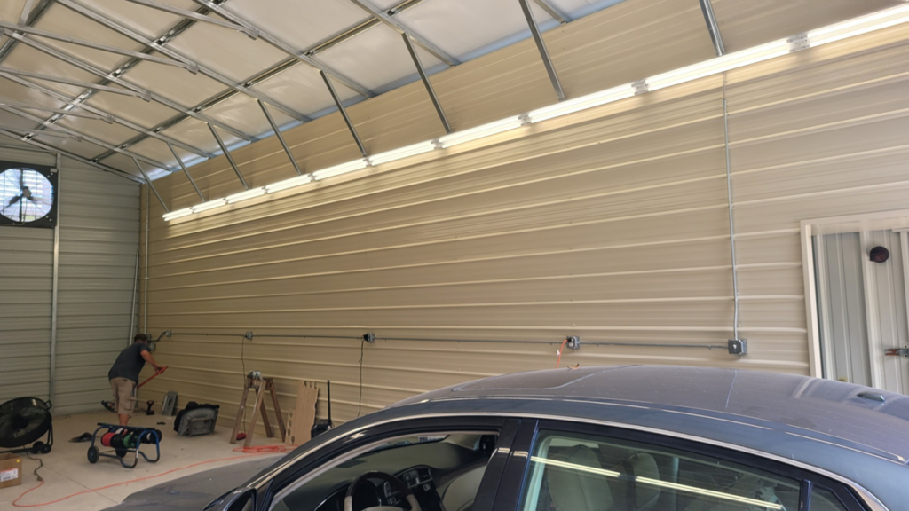 Commercial lighting and conduit installation in a large building by A.C. Electrical in Sumter, SC.