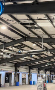 Commercial lighting and exposed conduit installation in a large building by LivElectric in Garner, NC.