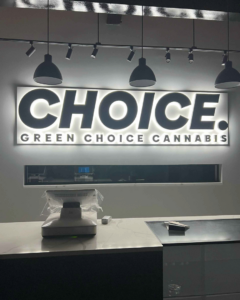 Modern commercial lighting and a backlit sign installed by coastline.electric.inc for a business in Boston, MA.