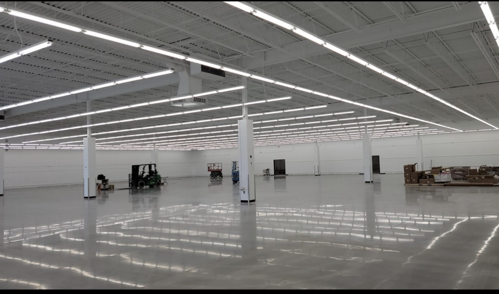 Extensive commercial lighting installation in a large space by Current Solutions Electric in Boca Raton, FL