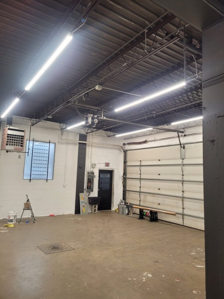 New commercial lighting installed in a large interior space by Next Level Contracting LLC in Dayton, OH