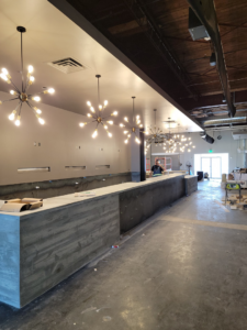 Newly installed modern commercial lighting fixtures in a business space by Trouble Shooters Electric Inc. in Pell City, AL