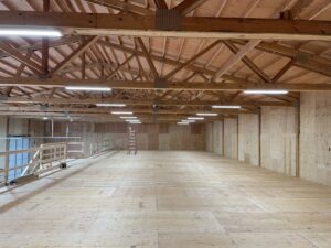 New commercial lighting installation in a large warehouse space by Silverline Electric LLC in Kennewick, WA.