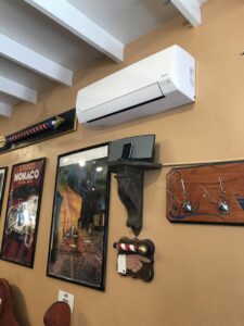 An indoor mini-split unit installed in a commercial space, showcasing work by Green Air Heating&Cooling in Philadelphia, PA.