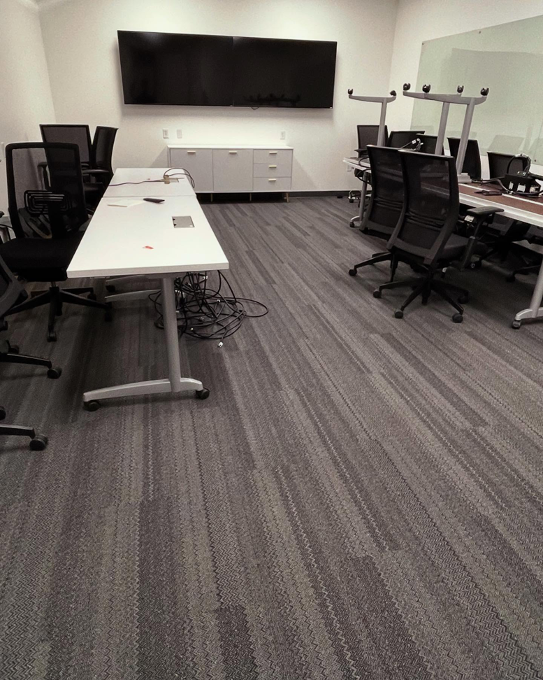 Newly installed commercial office carpet by Bentley Carpet Installation & Sales in Phoenix, AZ.