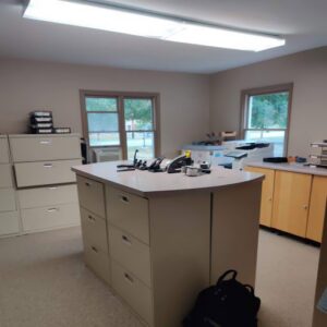 A commercial office space with new carpet flooring installed by Pape's Flooring America in Pittsburgh, PA