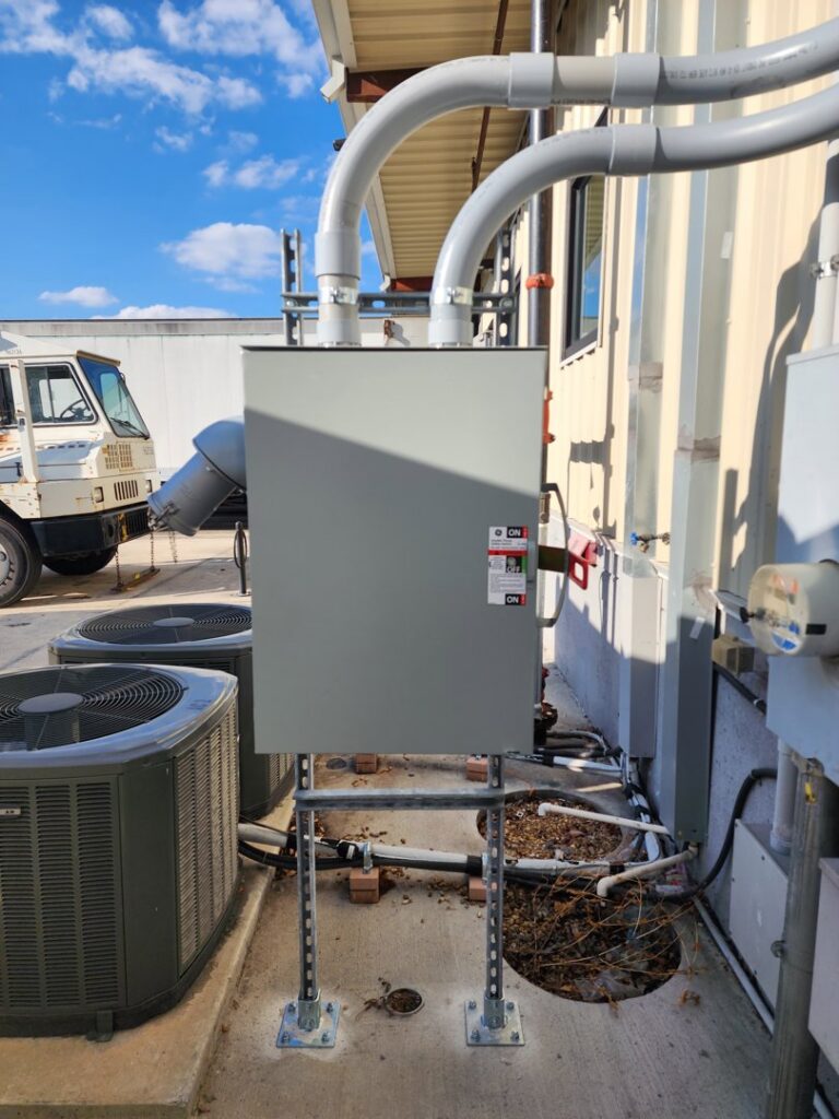 Commercial outdoor electrical panel installation by Elite Electrical Concepts, LLC in Deerfield Beach, FL.