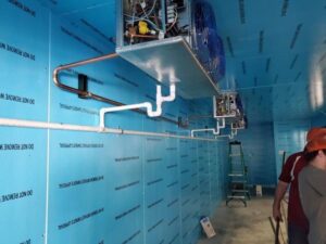 Commercial refrigeration units and piping being installed by Perfect Comfort Systems in San Bernardino, CA