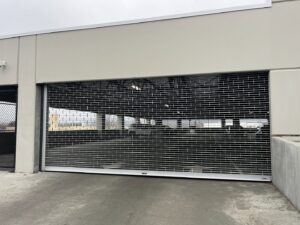 A large commercial rolling security grille installed by Remarkable Door Company in Spokane, WA.