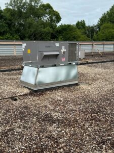 A commercial rooftop HVAC system maintained by Honesty Services in Rock Hill, SC.