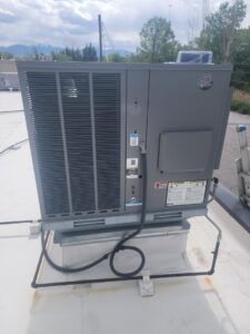 A large commercial rooftop HVAC unit installed or serviced by Carter HVAC & Service in Seagrove, NC.