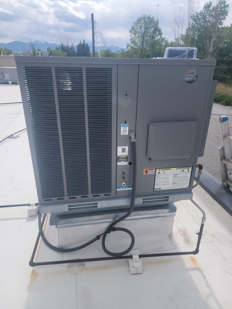 A large commercial rooftop HVAC unit installed or serviced by Carter HVAC & Service in Seagrove, NC.