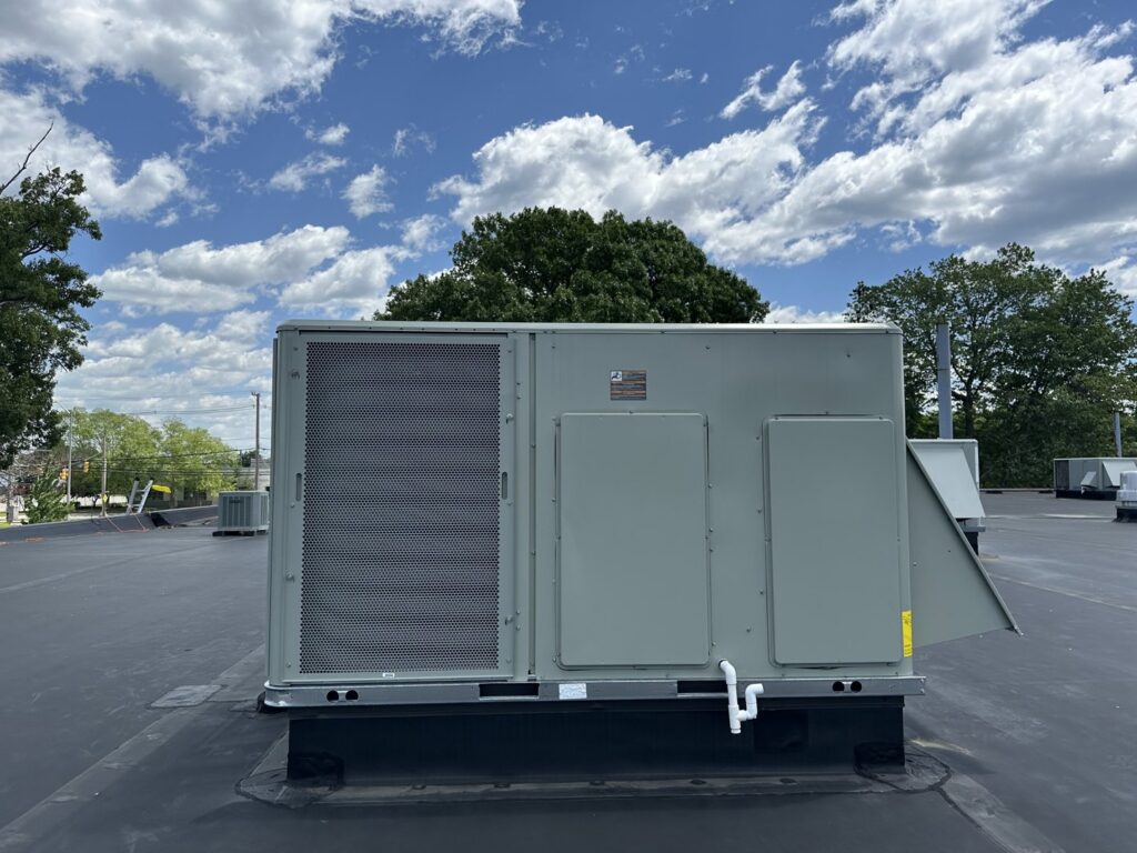A commercial rooftop HVAC unit installed by Comfort Systems and Solutions in Coventry, RI