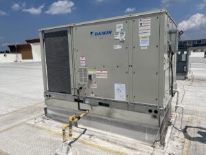 A commercial Daikin rooftop HVAC unit maintained by Green Mechanical LLC in Philadelphia, PA.