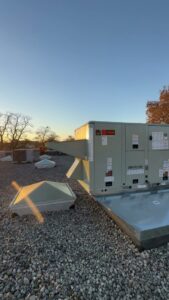 A large commercial rooftop HVAC unit installed or serviced by Hvac Buddies in Chicago, IL