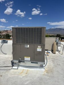 A large commercial rooftop HVAC unit installed by Buddy's Refrigeration LLC in Mesquite, NV.
