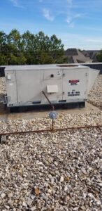 A commercial rooftop HVAC unit, a Lennox EPIC system, serviced by A1 Mechanical Heating and Cooling Services in Waynesville, OH.
