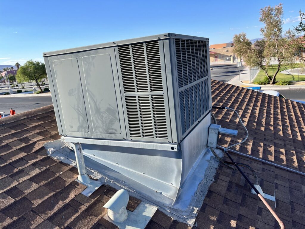 A large commercial rooftop HVAC unit installed by The Heating & Cooling Company LLC in Las Vegas, NV.