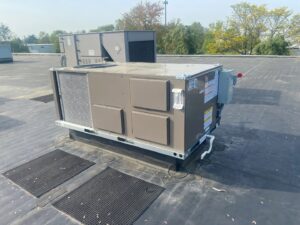 A large commercial rooftop HVAC unit installed by Tom's Heating & Air Conditioning LLC in Lacey Township, NJ.