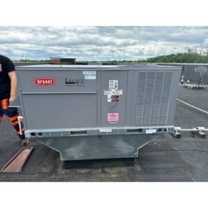 A large Bryant Legacy Line commercial rooftop HVAC unit installed by Ware's Heating & Cooling in Georgetown, KY.