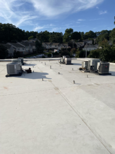 Multiple commercial rooftop HVAC units installed and maintained by Fox Heating and Air service in Hueytown, AL.