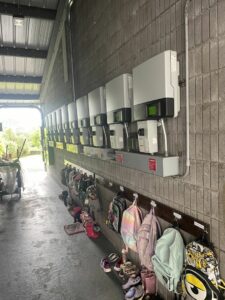 Commercial solar inverter installation on a wall by Big Island Electric & Solar in Hilo, HI