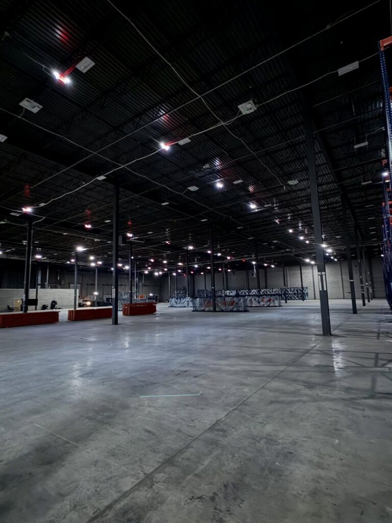 Bright commercial warehouse lighting installed by Dr. Sparky in Nashville, TN