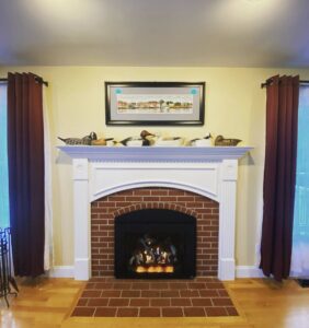 A beautifully completed gas fireplace installation by Greer Enterprises in Raymond, NH.