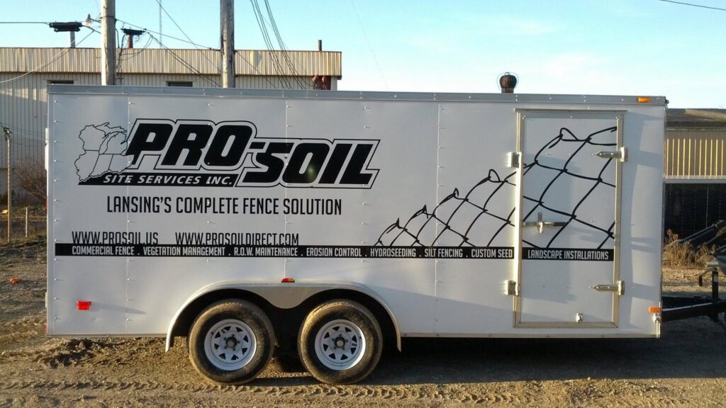 Chain-link fencing installed around a construction site by Pro-Soil Site Services, Inc in Lansing, MI