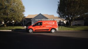 A Cool Runnings HVAC LLC service van parked in front of a residential home in Salisbury, MD, ready for an HVAC service call.