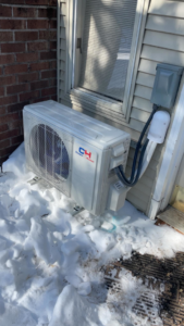 A Cooper & Hunter outdoor mini-split unit installed by Viking Mechanical LLC, providing HVAC services in Rapid City, SD.