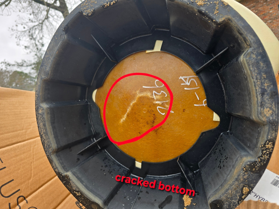 Close-up of a cracked pool filter component, indicating a repair need by All N One Pools,LLC in Lafayette, LA.