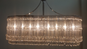 A beautiful crystal chandelier installed by Zaheer Electrical Plus in Dallas, TX.
