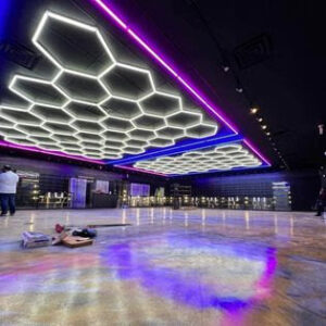 Custom hexagonal LED ceiling lighting and accent lights installed by Signature Electric INC. in Cleveland, OH