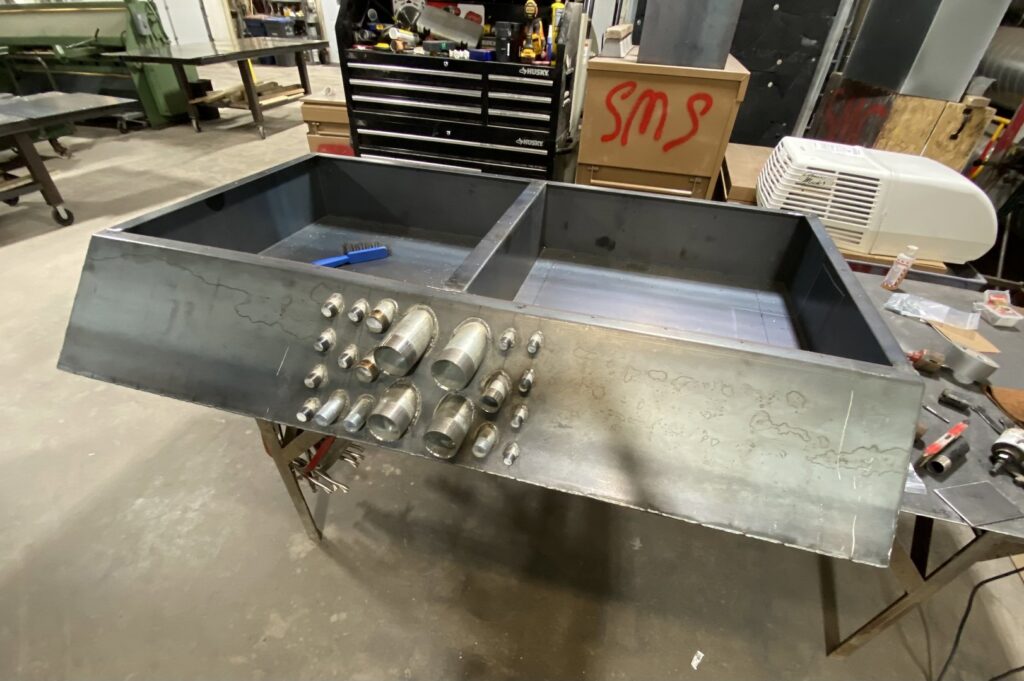 Custom sheet metal air manifold fabrication by Sheet Metal Solutions, LLC in Duluth, MN.