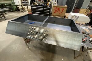 Custom sheet metal air manifold fabrication by Sheet Metal Solutions, LLC in Duluth, MN.
