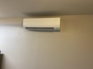 A Daikin mini-split indoor unit installed on a wall by Grozier Heating and Air Conditioning, LLC in Allentown, PA.