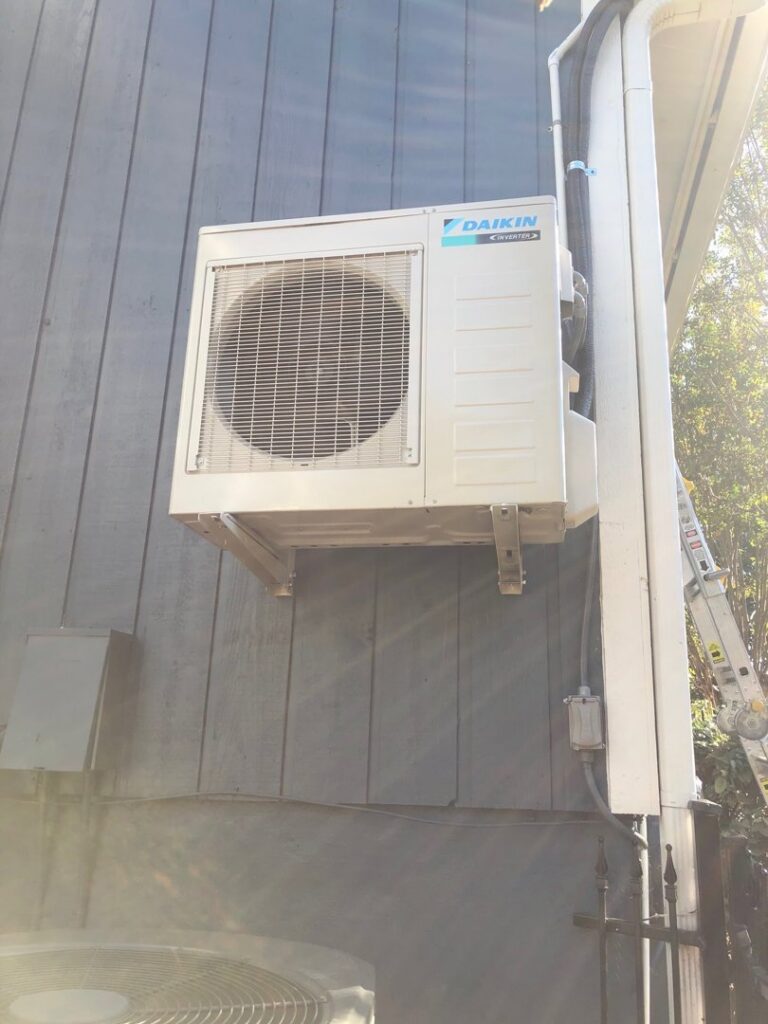 A Daikin mini-split outdoor condenser unit installed by B&B Hvac Llc in Memphis, TN.