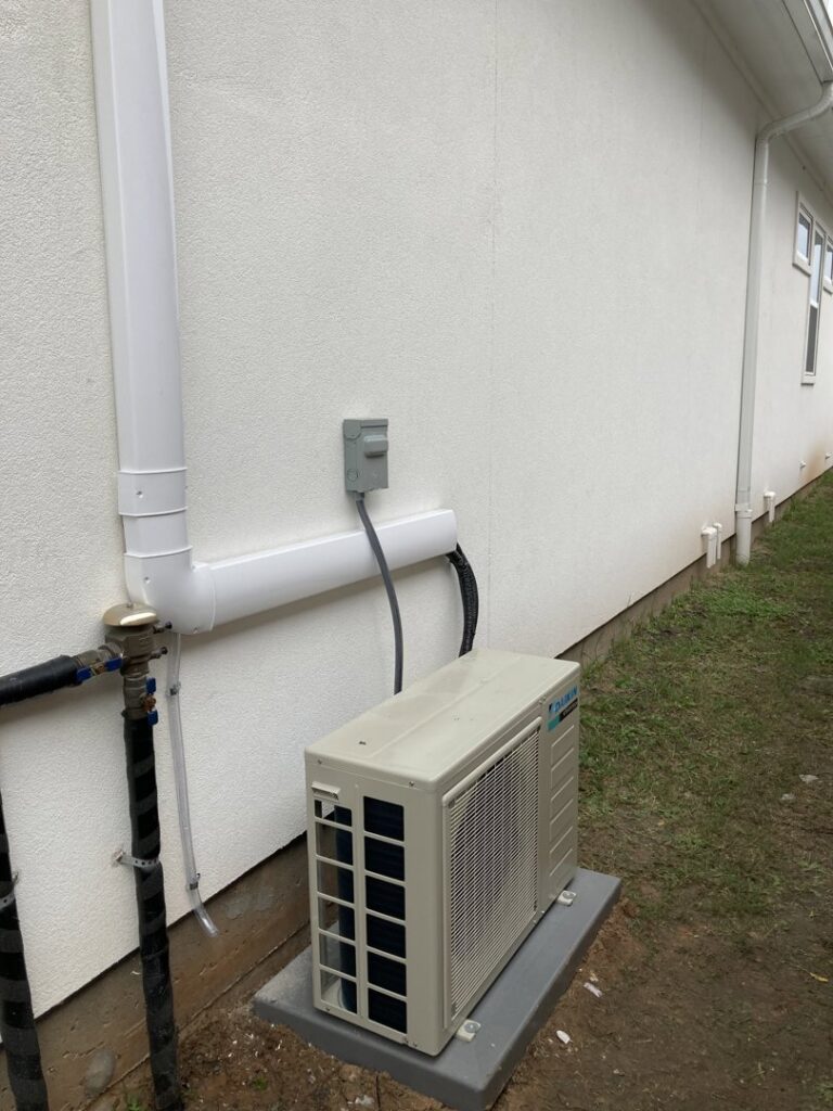 A Daikin mini-split outdoor unit professionally installed by Tek-Aire Services Inc. in Columbia, SC.