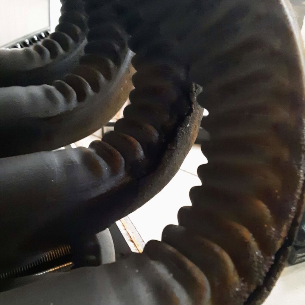 Close-up of damaged insulation on an HVAC pipe, indicating a need for repair by Griffin HVAC in Peoria, IL