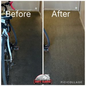 Before and after dark carpet cleaning service by Sam I Am Carpet Cleaning in Rossville, IN.