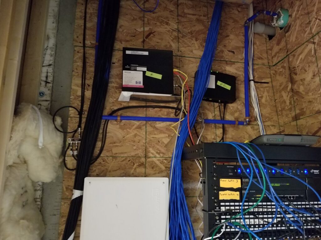 Data and network wiring installation with a rack and cables by Cargo Electric LLC in Philippi, WV