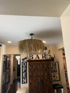 A unique decorative ceiling light fixture installed by Steve Cavenee Electric in Orange, CA.