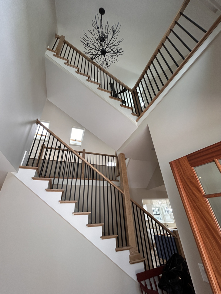 Elegant decorative chandelier installation by Nuts And Volts Electric LLC in Farmington, NH.
